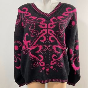Vintage Oversize Chunky Knit Sweater With Lurex